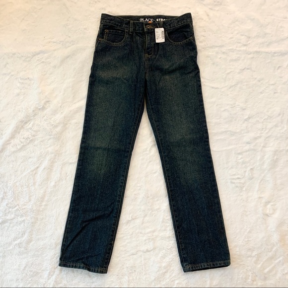 NWT PLACE Boys Straight Leg Dark Wash Jean Size 10 - Picture 1 of 7
